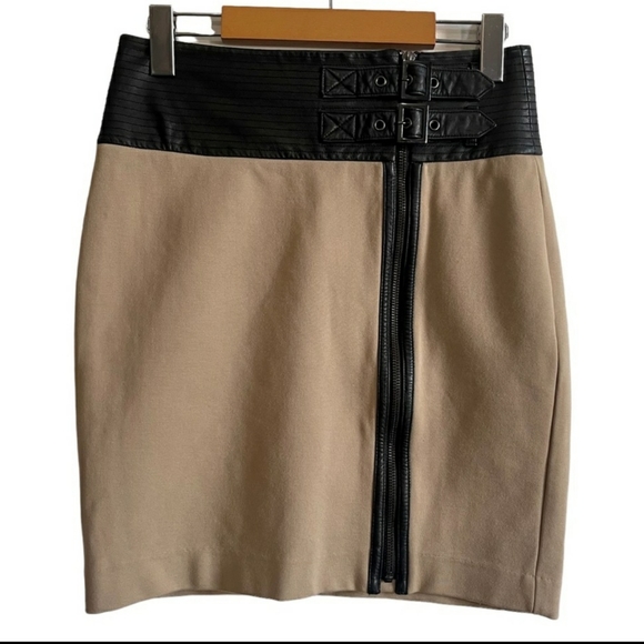 MACKAGE black skirt with genuine leather detail size 6 - Picture 4 of 14